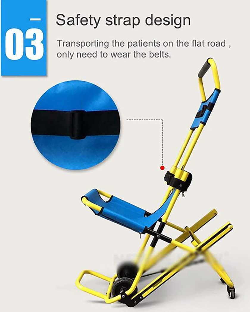 Silla de Escalera médica Plegable portátil de aleación de Aluminio para Rescate de Emergencia, Camilla de evacuación para ambulancias y Bomberos, con Hebillas de liberación rápida, Capacidad