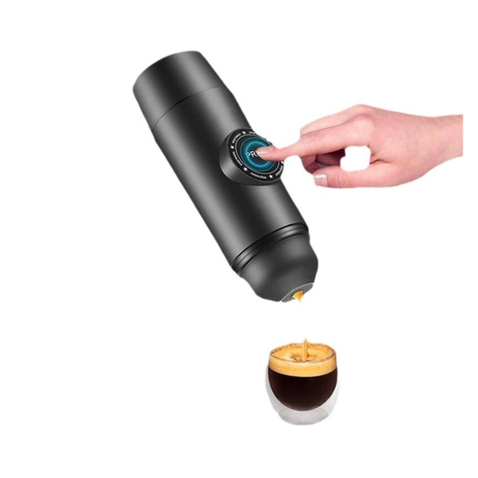 EDEDE Macchina da caffè Espresso Portatile, Macchina for Il caffè da Auto for Il Campeggio - Piccola Macchina for caffè Espresso elettrica Portatile per Viaggi, Campeggio(Noir)