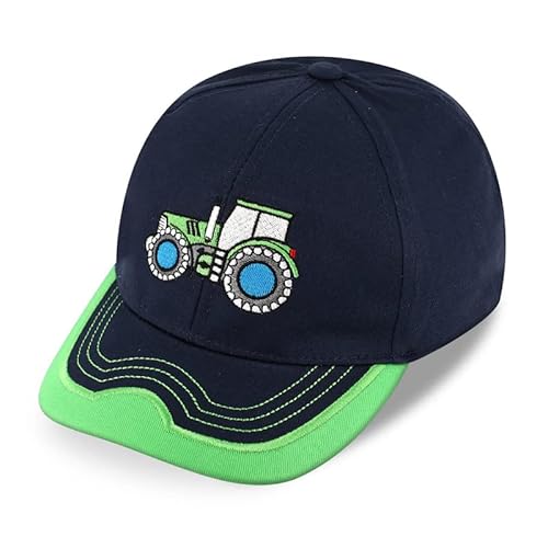 fiebig Casquette avec Broderie | Casquette de Baseball avec écusson Tracteur, Pelleteuse & Chevaux | Casquette pour Enfants avec Fermeture Velcro (55, Kiwi) Cover