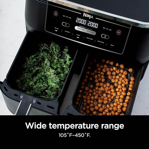 Ninja Air Fryer, Roast, Bake, Air Fry, Crisps, Broil, Reheats, Keep Warm, 10-in-1, Fries, Frozen Food, Veggies, and Meat, Quick Meals, Healthy Meals, Less Oil, 10 QT, Black, DZ302 - Image 5
