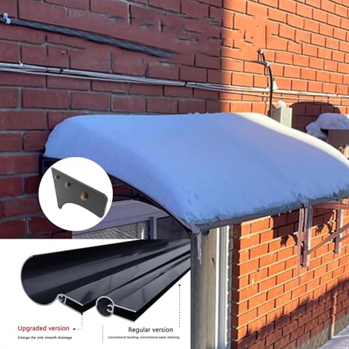 Metalowa markiza na drzwi, poliwęglan, osłona okna i drzwi, odporna na warunki atmosferyczne, duża markiza do ochrony domu i firmy 90 x 200 cm