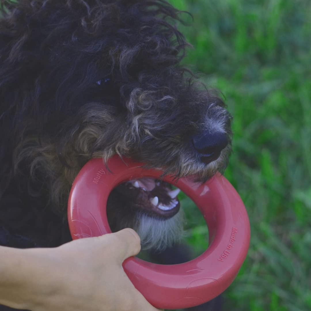 Mutty Anillo de masticación para perros, fabricado en Estados Unidos, material duradero de grado alimenticio para masticadores, una comida donada a refugios locales para cada juguete
