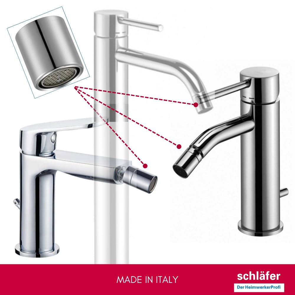 Schläfer 10002516 | 2PZ- Aireador hembra M16 universal, aireador grifo mezclador baño y cocina, filtro antical, rosca interior M16X1, compatible con NEOPERL HONEYCOMP PCA Cromo.