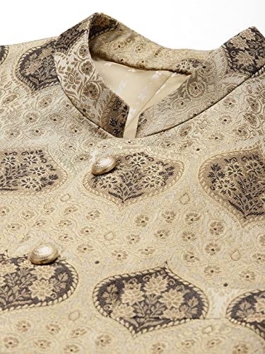Men's Woven Jaquard Silk Nehru Jacket2