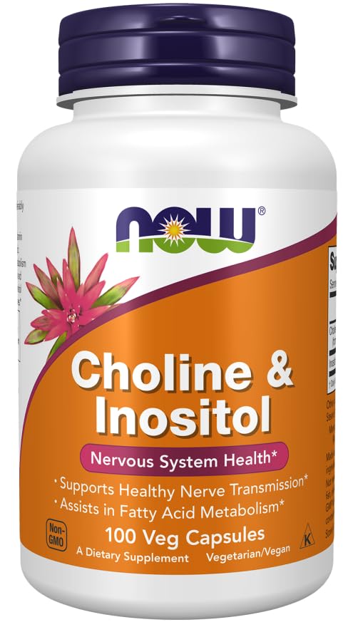 NOW Foods Colina e Inositol, 500 mg - 100 cápsulas