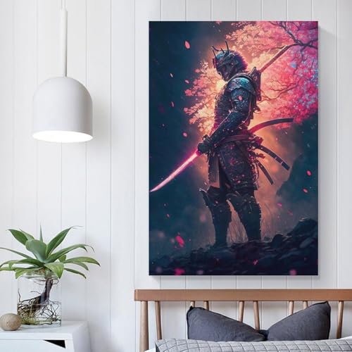 Décoration d'intérieur moderne samouraï toile rétro 60x90