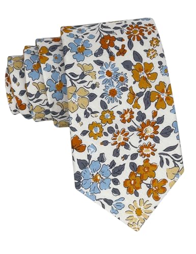 Image of Kebocis Mens Skinny Cotton Floral Tie for Men