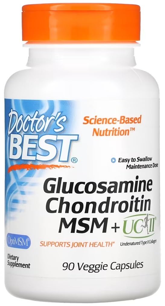 Doctor's Best - Glucosamine Chondroitin MSM + UC-II | Unterstützung für die Gelenkgesundheit - 90 vegane Kapseln