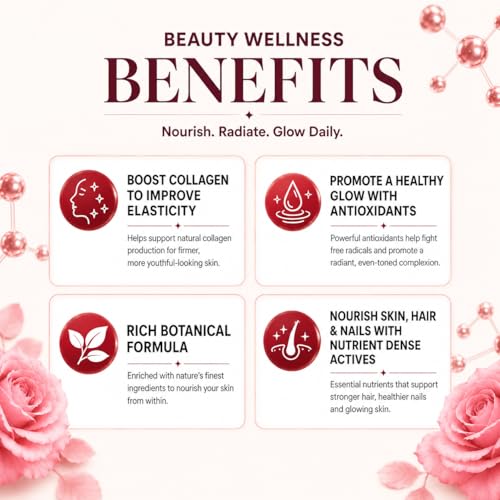 Image of The Wellness Shop Collagen Skin Radiance Juice 500ml | Natural Ayurvedic Supplement for Skin Glow and Healthy Hair | Sea Buckthorn Moringa Herbal Drink | Daily Beauty Wellness Juice for Men Women