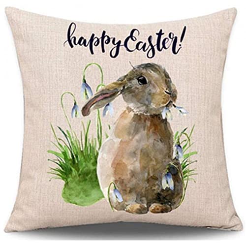 Coussin rabbit de Pâques en coton doux avec fermeture invisible lot de 4
