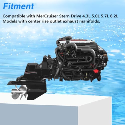 Image of 4 PCS Engine Exhaust Elbow Gaskets Exhaust Riser Gaskets Compatible with MerCruiser V6 & V8 Stern Drive Replace# 18-2849-1 27-818832 27-863726