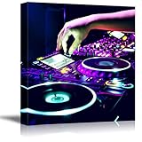 Canvas Prints Wall Art - Dj Mixes The Track in The Nightclub | Modern Wall Decor/Home Art Stretched Gallery Canvas Wraps Giclee Print & Ready to Hang - 24' x 24'
