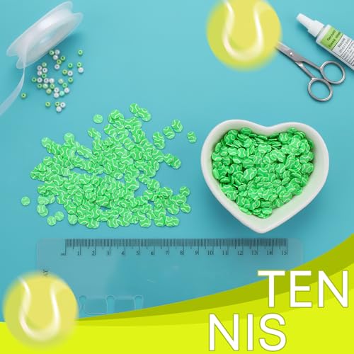 Image of Weysat 30g Mini Tennis Polymer Clay Slices 0.2 Inch Tiny Clay Tennis Pieces Sports Sprinkles Ball Confetti for Clips Nail Art DIY Craft Party Decoration Favors for Team Sports Lover