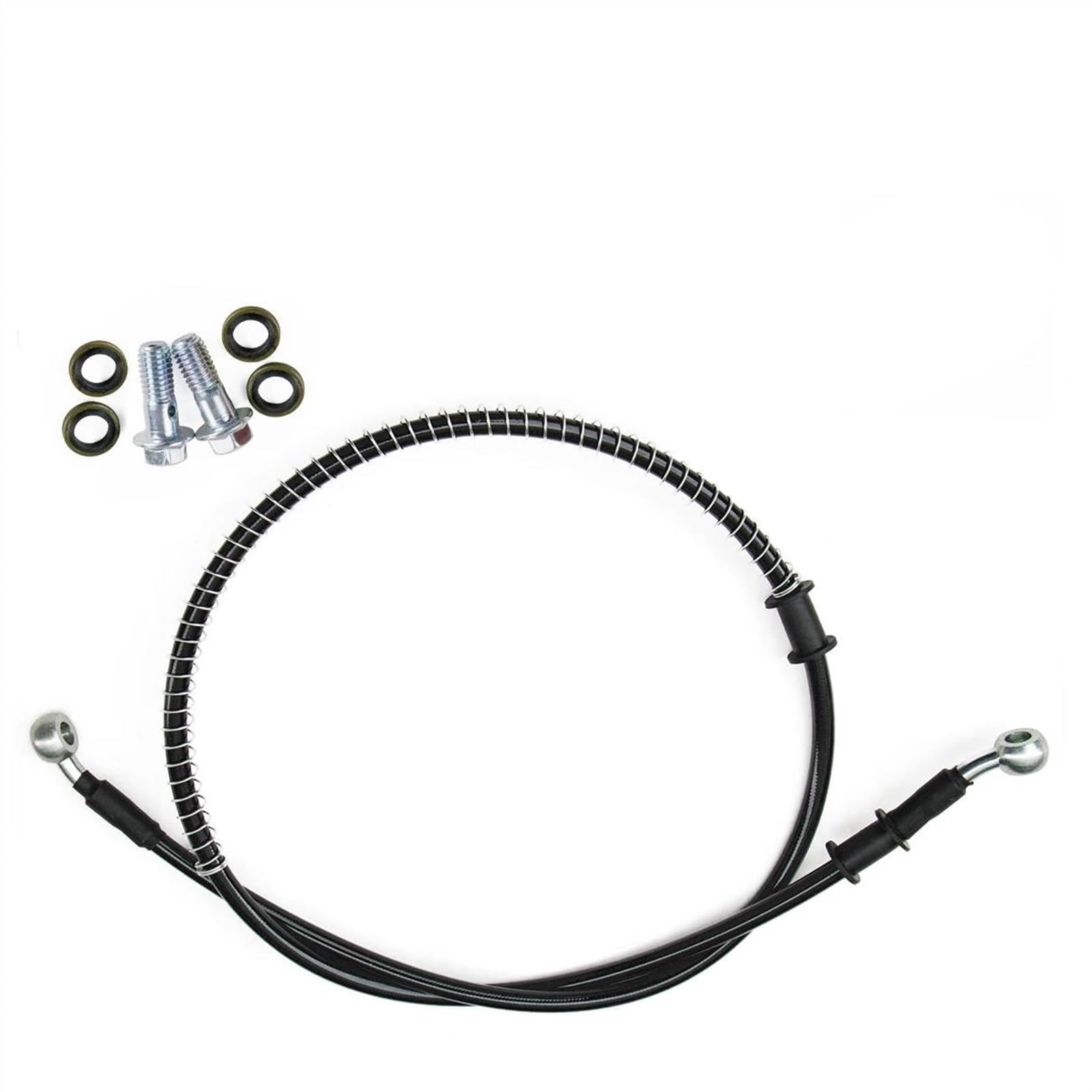 Ksxzw Black- Silver Motorbike Part Motorcycle Brake Oil Hose M8 28°-28° 2200Mm/220Cm Motorbike Accessories