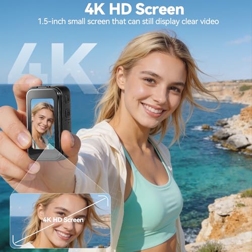 Image of 4K Mini Body Camera,Thumb Camera,Mini Body Sports Action Camera with 64GB Storage, Hands Free POV Magnetic Wearable Cam, Thumb Size Mount Anywhere for Cycling Hiking Running Vlogging Pet Walking