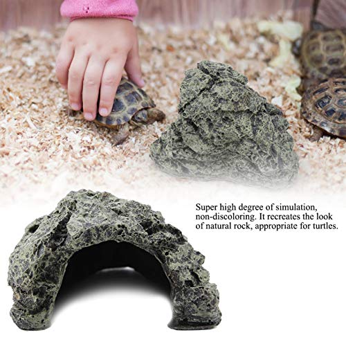 Garosa Schildpad vissen verbergen grot stenen schuilplaats verbergen reptiel koesteren verbergen voor reptiel schildpad kikker dierentuin aquarium decoratie (S10*7 * 7) - Afbeelding 7