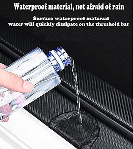 Miniatura 4 de Naxizo Juego de 4 protectores de umbral de puerta de automóvil de fibra de carbono de Coqui puertorriqueño, protector de entrada decorativo para