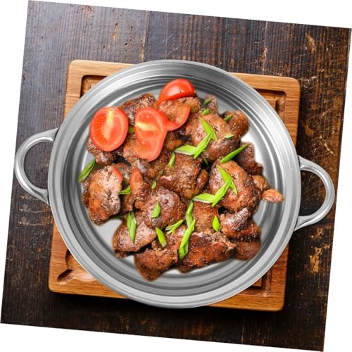 Olla de acero inoxidable con tapa 3.5 quart wok doble asa miniatura 6