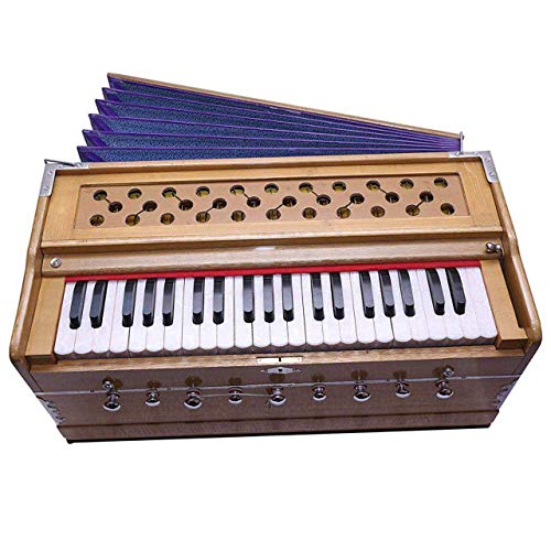 FASHERATI MUSICALS HARMONIUM 9 STOPPER, CHUDIDAAR BELLOW, 42 KEY, DOS REED, BAJO MACHO, KAPLER, HARMONIUM CON TAPA DIWALI OFERTA ESPECIAL DE DESCUENTO. (CREMA OSCURA), INSTRUMENTOS DE MÚSICA