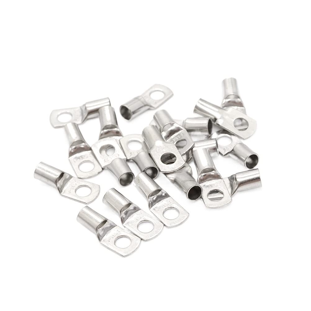 FJY-CONNCT, 20PCS SC6-5/6 M4/M5/M6/M8 4mm2 6mm2 10/16/25mm2 35/50mm2 4mm 5mm 6mm 8mm Bolt Hole Tinned Copper Cable lugs Battery Terminal (Color : M8 50mm2)