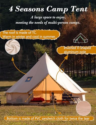 Tienda Bell Tent Yurt con Estufa para Camping y Glamping miniatura 2