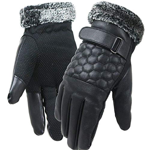 LOIJMK Material de terciopelo artesanal, teléfono para ciclismo, correr, exploración de hombres al aire libre, guantes negros (multicolor, talla única)