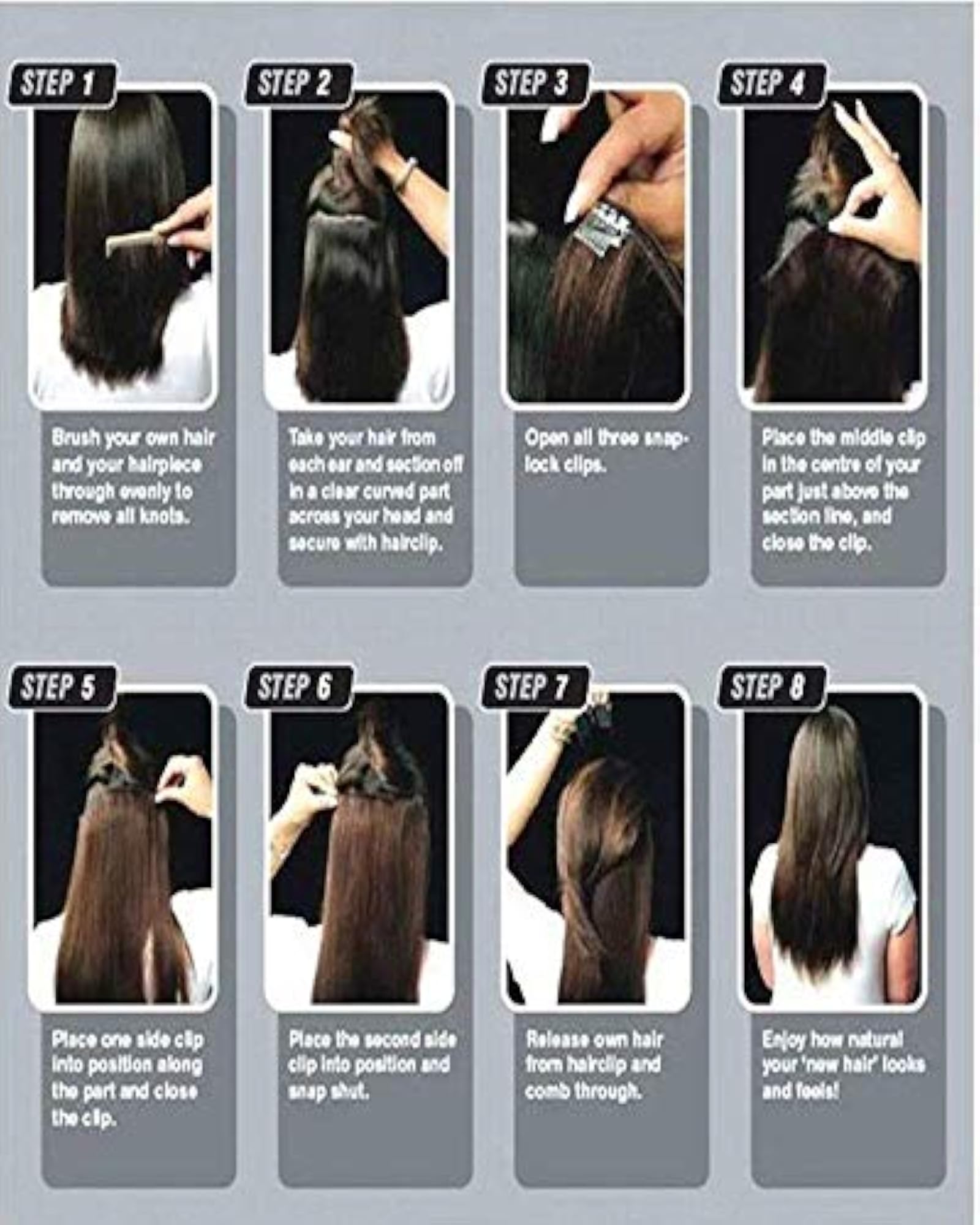Straight Synthetic 5 Clips Single Pc Hair Extensions, Golden Highlights