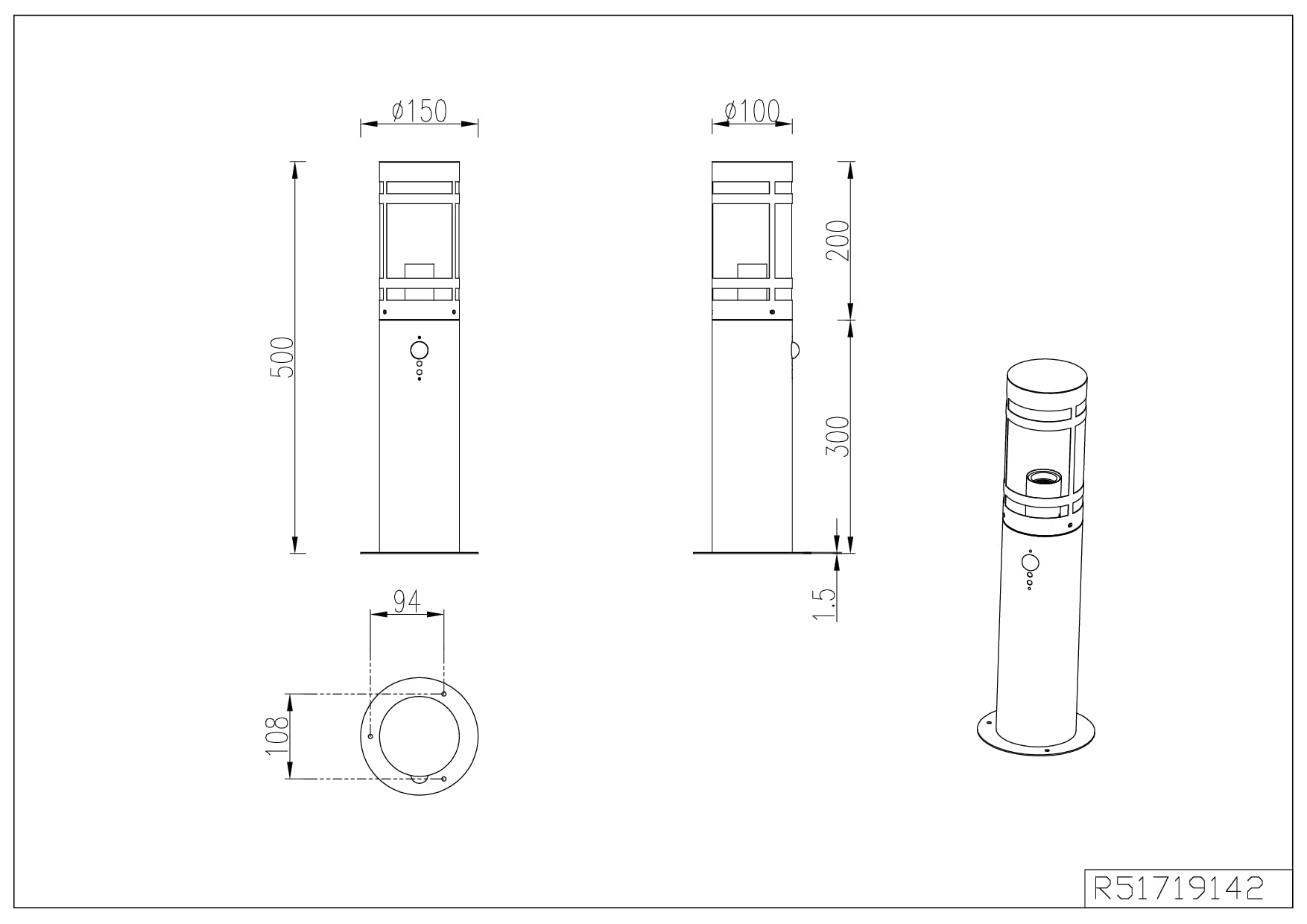 Reality Leuchten Paloma R51719142 - Lampada da esterni in metallo antracite, paralume in plastica trasparente, 1 x E27, sensore di movimento