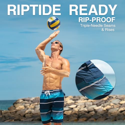 Image of Kanu Surf Men's Big Viper Extended Size Stripe Swim Trunk