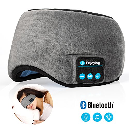 Joseche Auriculares Bluetooth para dormir,auriculares inalámbricos con Bluetooth,auriculares de música,para viajes, sueños,con Bluetooth 4.2,manos libres,sombras de ojos de sueño,altavoces integrados
