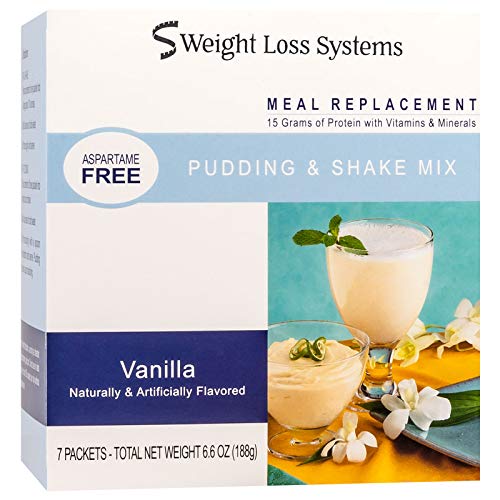 Weight Loss Systems Pudding and Shake Aspartame Free - Vanilla (7/Box) - High Protein - Low Calorie - Low Fat - Low Carb