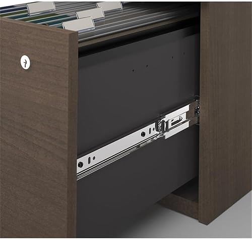 Miniatura 5 de Pemberly Row Escritorio en forma de U de 66" con archivador y estantería en Antigua