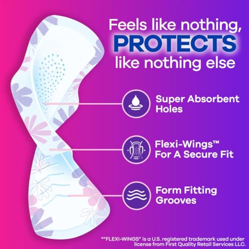 Image of Radiant Feminine Pads for Women, Size 2 Heavy Flow Absorbency, with Flexfoam, with Wings, Scented, 26 Count