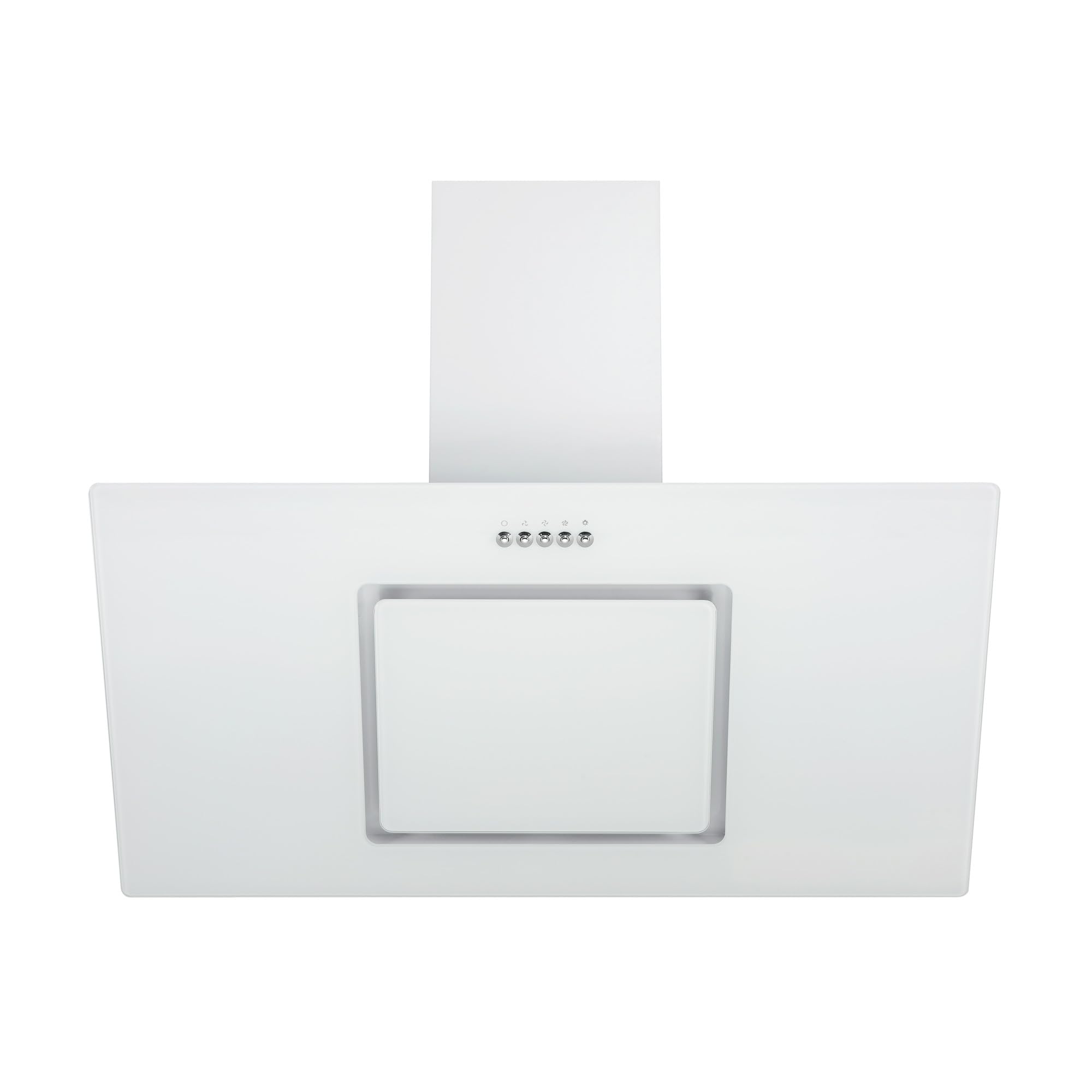 Respekta Cappa Cucina Inclinata Con Spazio Per La Testa, Cappa Cucina Verticale 90 Cm, Scocca In Metallo Con Vetro Bianco, Funzione Di Scarico E Ricircolo, CH22010,90wbz, B, 54 – 62 Db