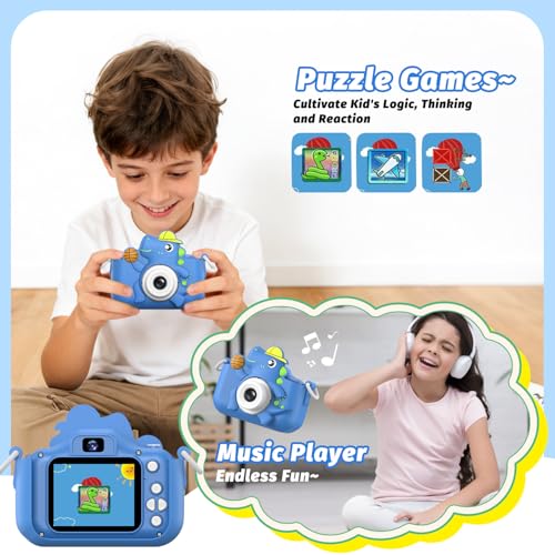 Image of Kids Camera Toy, masterbee Children Age 3-12, Christmas /Birthday Gifts for Girls, 1080P HD Video, Gift for 3 4 5 6 7 8 9 10 11 12 Year Old Girl Blue