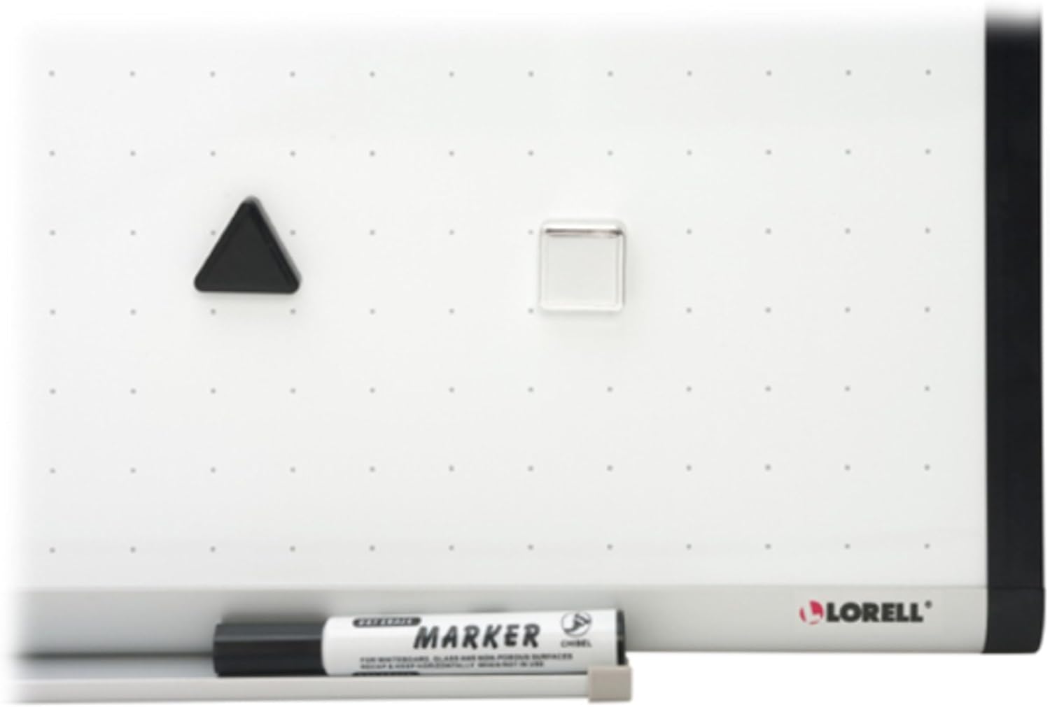 Lorell Magnetic Dry-Erase Board with Grid Lines, 4 by 3-Feet, Silver/Ebony