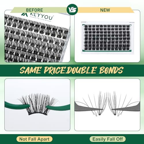 Image of Lash Clusters,96 Pcs Cluster Lashes D Curl 10-18MIX DIY Lash Extensions Eyelash Clusters,KEYYOU Volume Wispy Individual Lashes Soft&Comfortable Easy DIY at Home(Y30,D-10-18MIX)