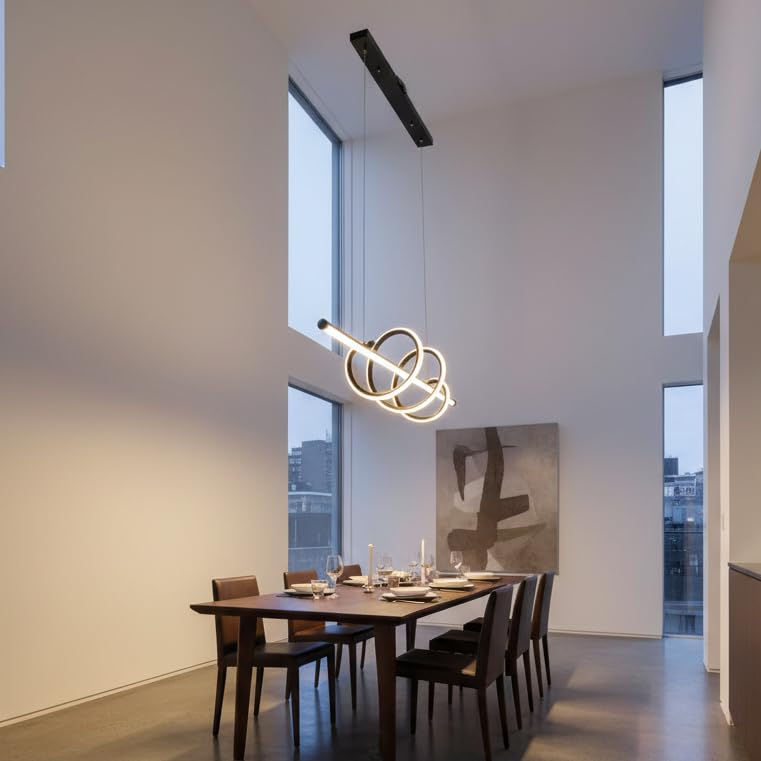 Image of Ceiling Hanging Light for Dining Area, Moden Hanging Lamp for Breakfast Table, Hanging Light for Home Decoration (CH57 BK)