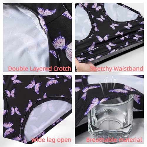 Image of Women's Underwear Plus Size XL-6XL Panties Briefs High Waist Rose Floral Print 6 Pack Undies