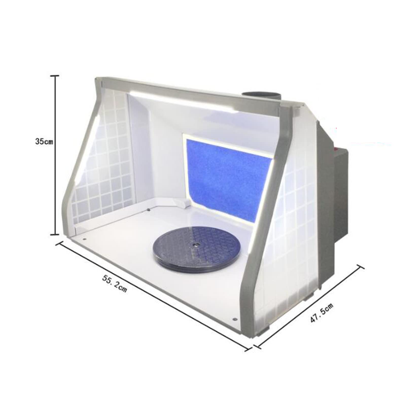 Cabina di verniciatura per modellismo - Kit di verniciatura ad aerografo portatile con luci LED da 12 W per hobbisti, artigiani, artisti di torte e magliette - Cabina di verniciatura ad aerografo pr