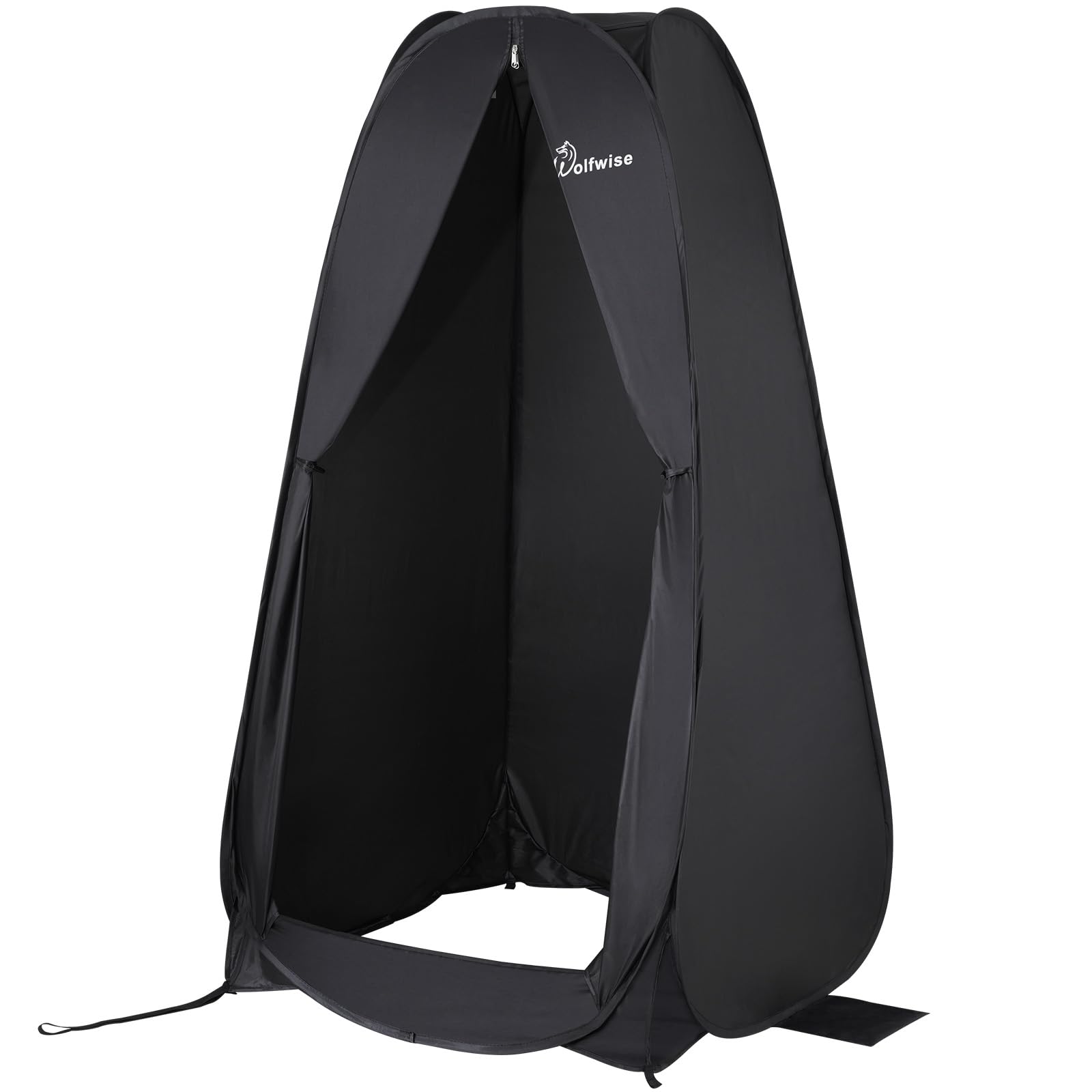 Wolfwise Tenda ad Apertura Istantanea Pop-Up, per Campeggio Spiaggia Bagno Spogliatoio Doccia Riparo Privato, WC, Toilet, Larghezza 39" (98 cm), Altezza 69" (175 cm), Nero
