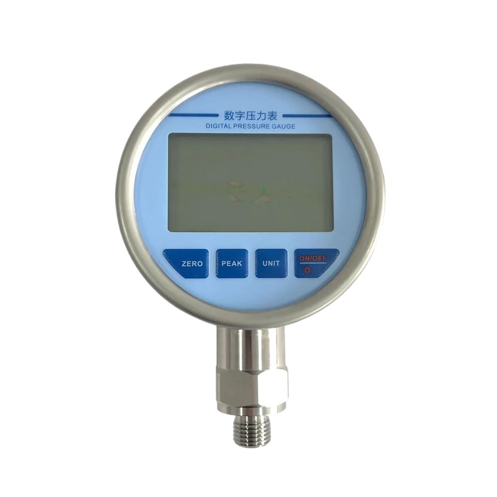 Manometro per pressione dell'acqua alimentato a batteria, precisione 0,2%, acciaio inossidabile per gas, carburante liquido, olio idraulico, manometro digitale per pressione dell'aria (NPT1-2,0-1,6
