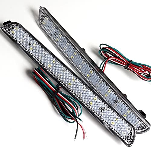 EPARTS LED Rear bumper Stop Brake Light Tail Reflector Marker Lamp 2PCS Pair Fit for 2004 2005 2006 2007 2008 2009 Mazda 3 Mazdaspeed3, Stop light Assemblies, Car Replacement Accessories (Clear Lens)