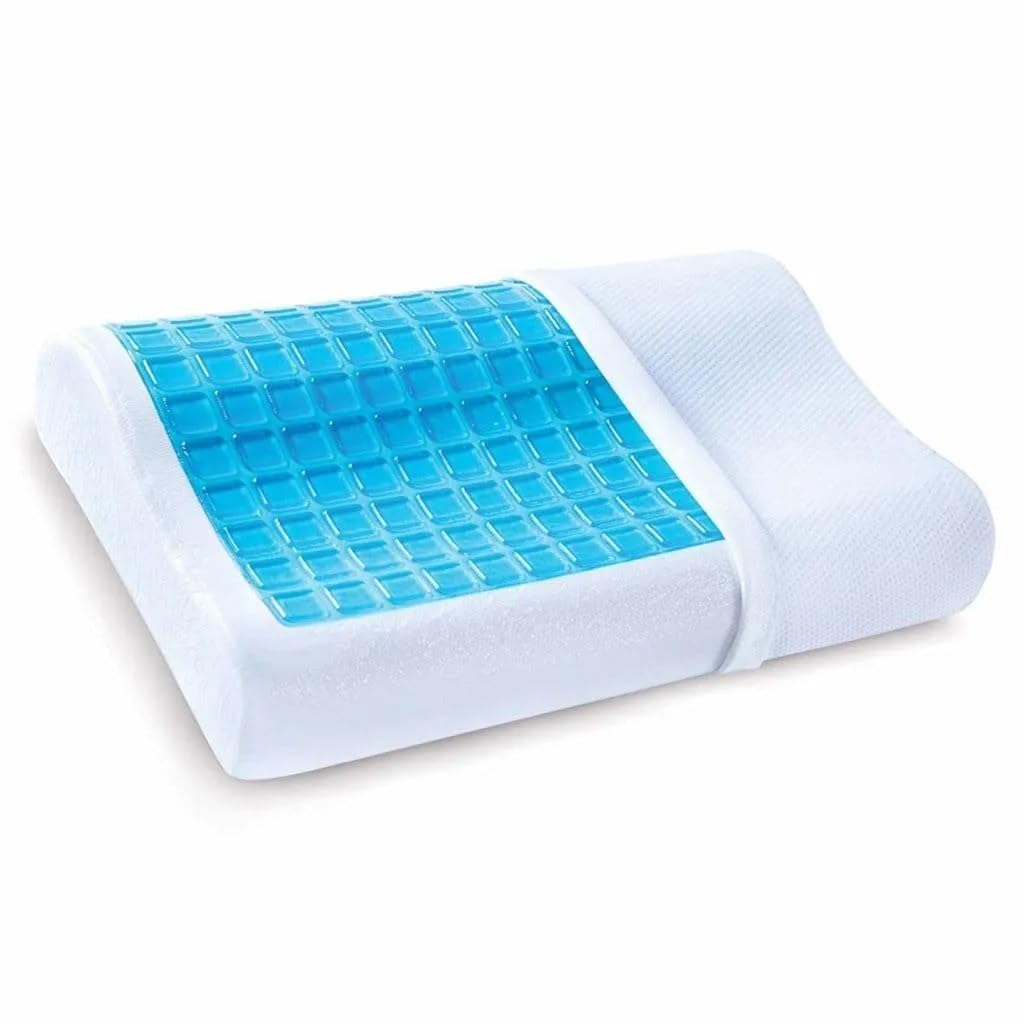 Cool Gel Cervical Pillow for Neck Pain & Spondylitis Relief, Orthopedic Memory Foam Contour Neck Support Pillow for Sleeping, Pain Relief, Posture & Spinal Alignment Sleep Rest.