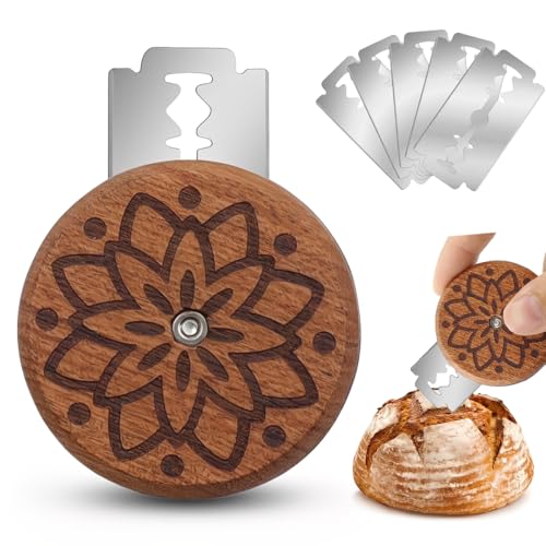 YUPZAR 1 Pezzi Taglierino per Pane, Coltello da Panettiere per Impasto, Lama Pane con 5 Lame