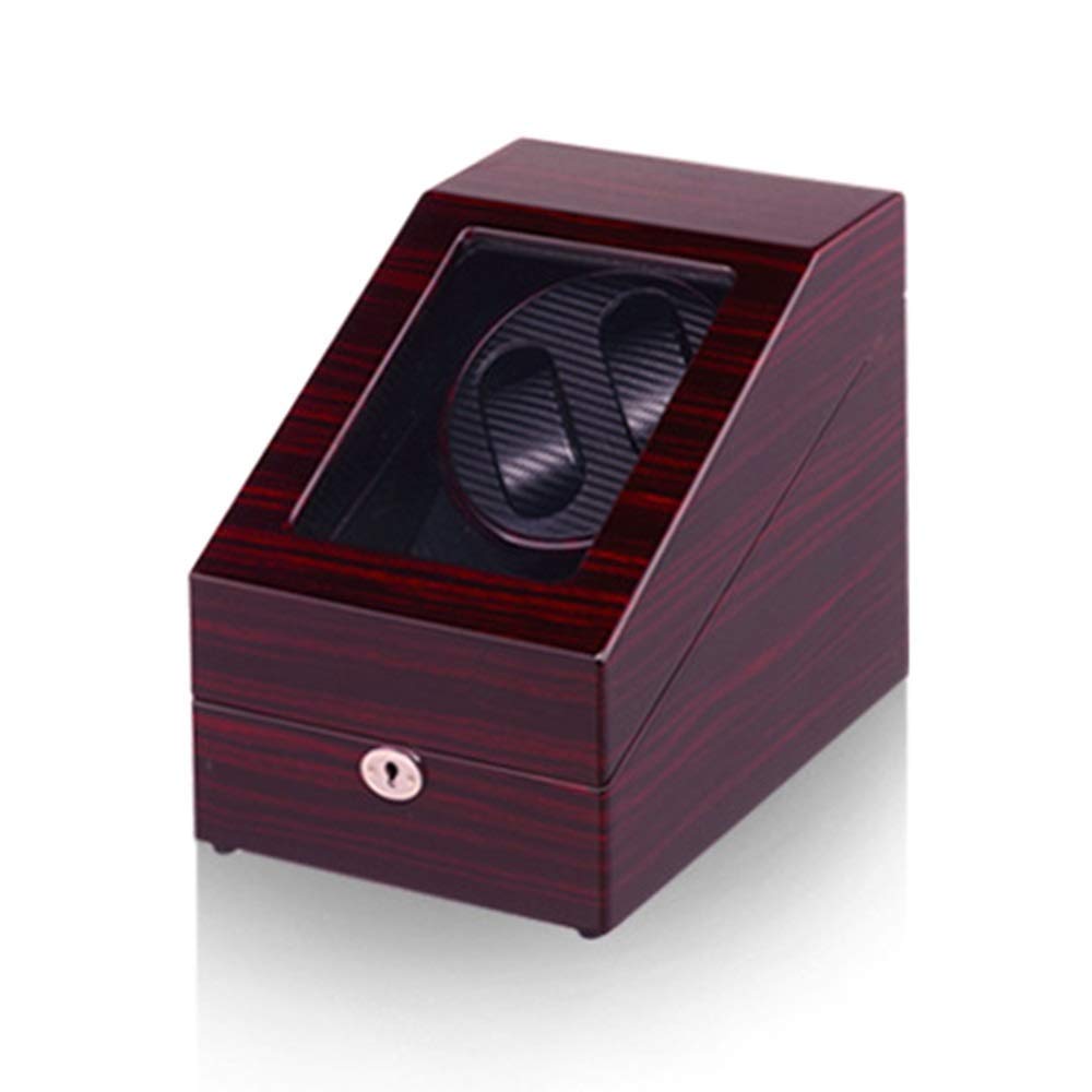 QUSYZD Watch Automatic Watch Winder Box for 2 Watches + 3 Storage, 4 Rotation Mode Setting, Extremely Silent Motor, Wood Shell Piano Paint Exterior,A