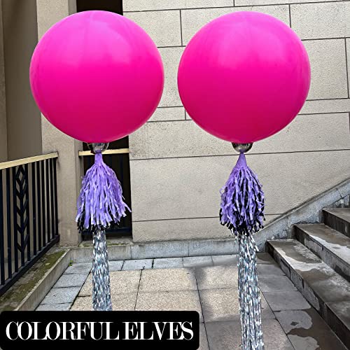 Image of Hot Pink Latex Balloons 36 inch 4 Pack Thicken Round Balloon for Birthday Weeding Party Decorations