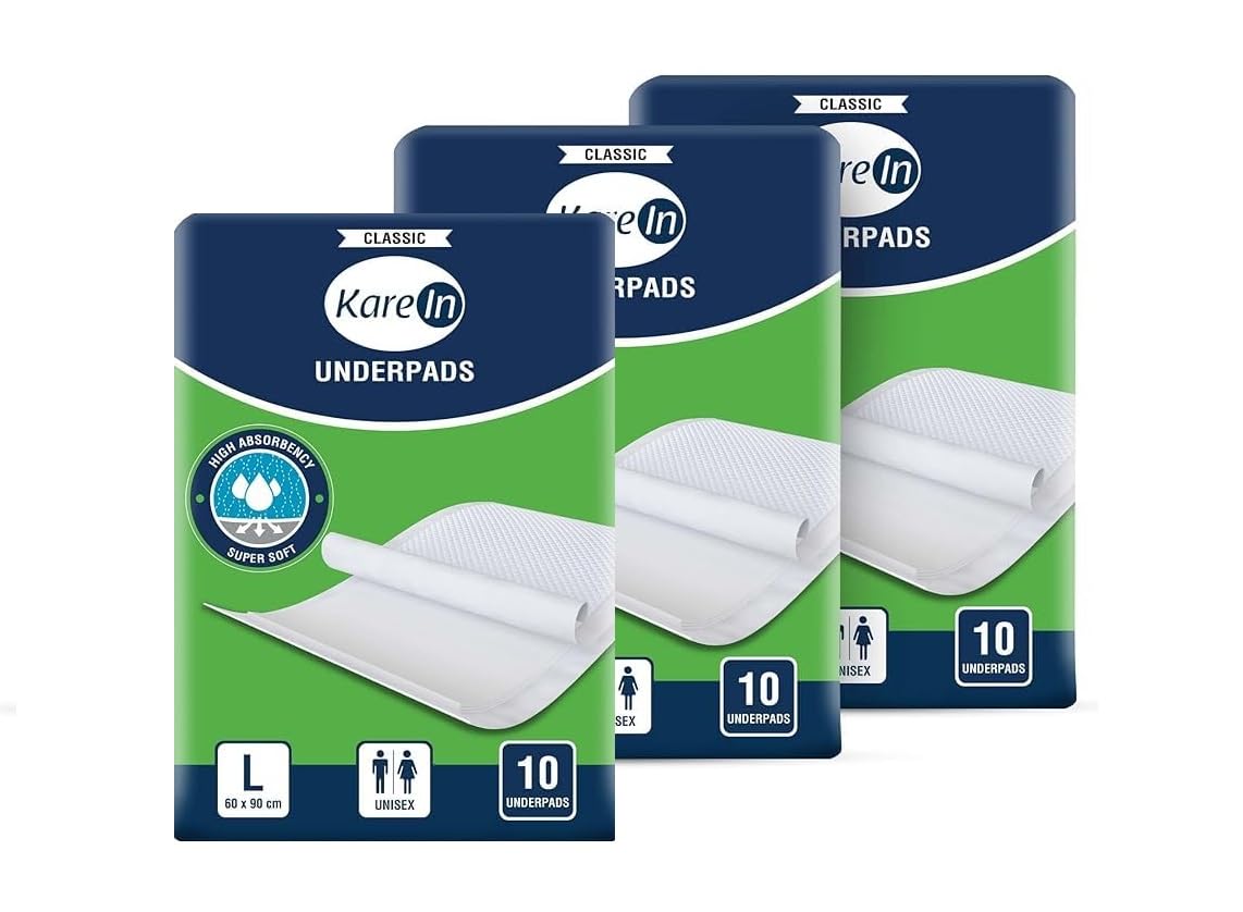 KareIn Classic Underpads, Large, 60 x 90 Cm, Superior Absorbency, Leak Proof, 30 Count (Pack of 3) (B0CVQ6QK3Y) Amazon Price History, Amazon Price Tracker