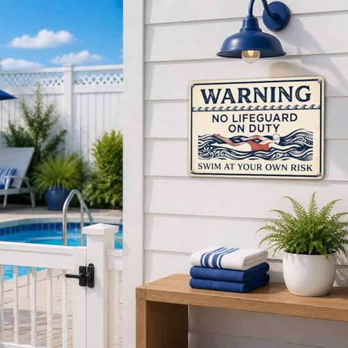Señal para piscina No hay salvavidas 8x12 pulgadas miniatura 5
