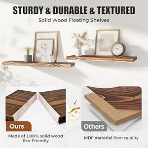 Floatingwallshelves4packrusticbrown16inchwoodenwallshelvesforstorageanddecormultifunctionalandeasytoinstallforlivingroombedroomandkitchen Urban Country Home Decor Floating wall shelves 4 pack rustic brown 16 inch wooden wall shelves for storage and decor multi functional and easy to install for living room bedroom and kitchen urban country home decor